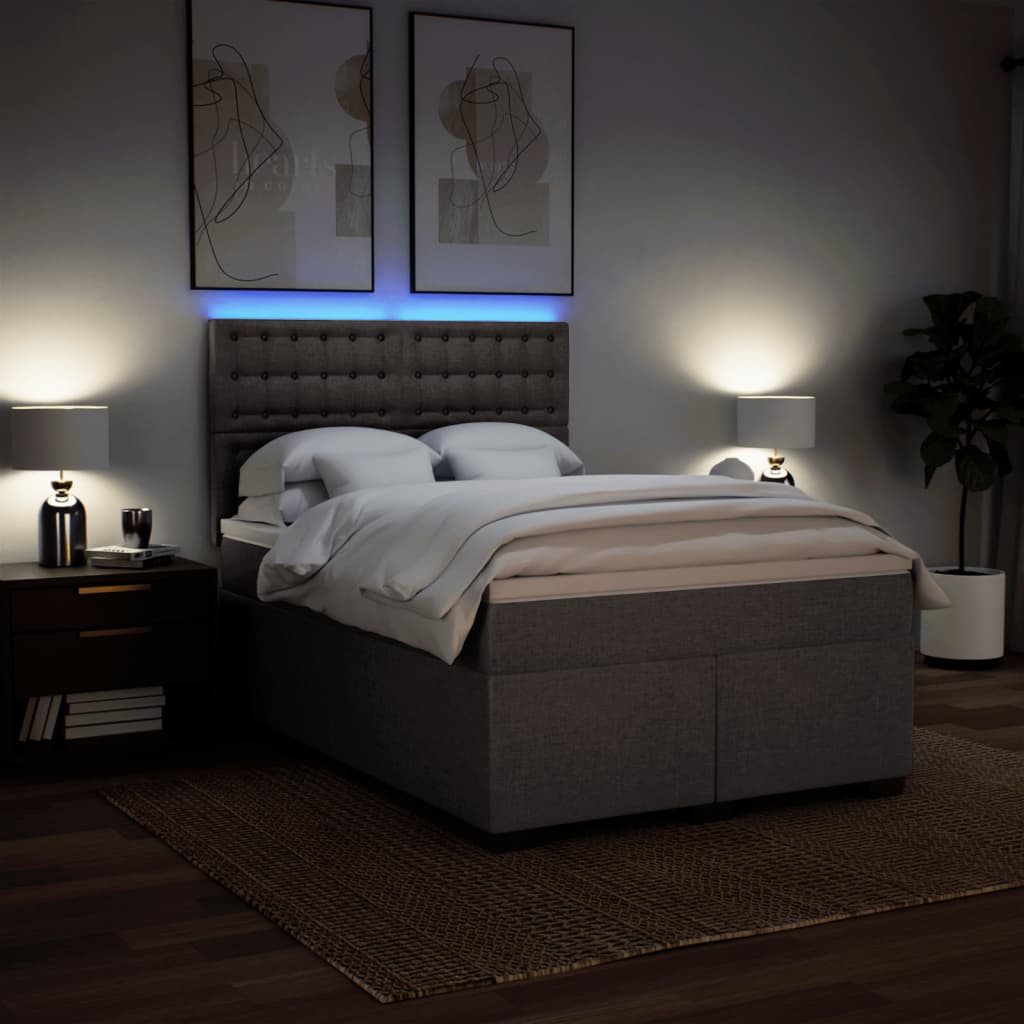 Boxspring met matras stof taupe 160x200 cm