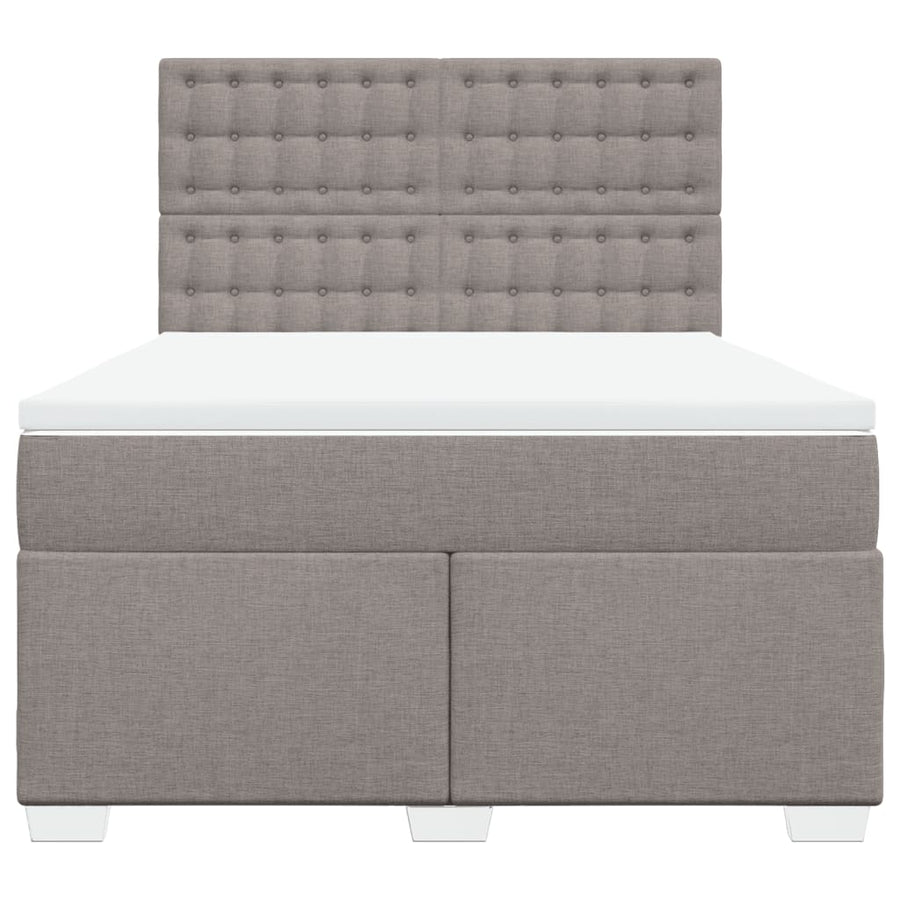 Boxspring met matras stof taupe 160x200 cm
