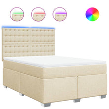 Boxspring met matras stof crèmekleurig 160x200 cm