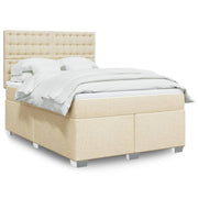 Boxspring crème 160x200 cm met matras en LED
