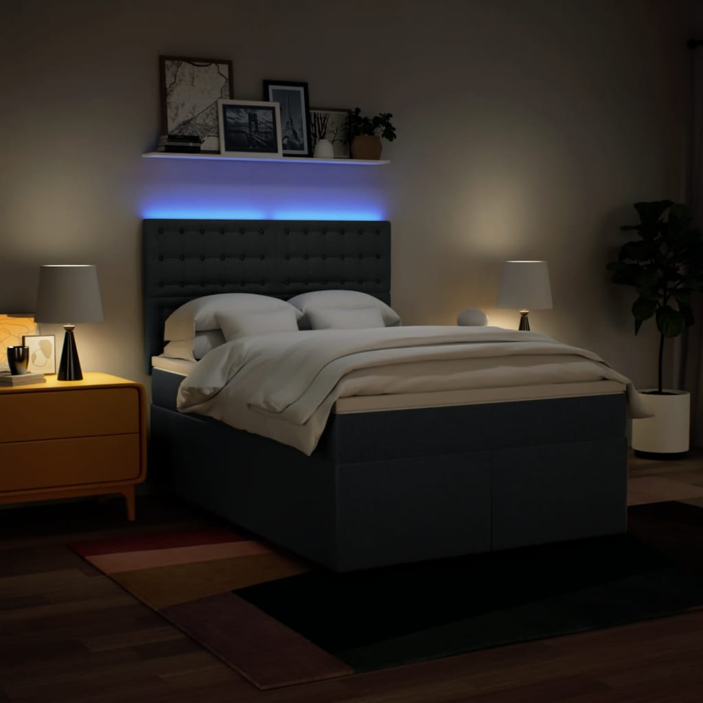 Boxspring met matras stof blauw 160x200 cm