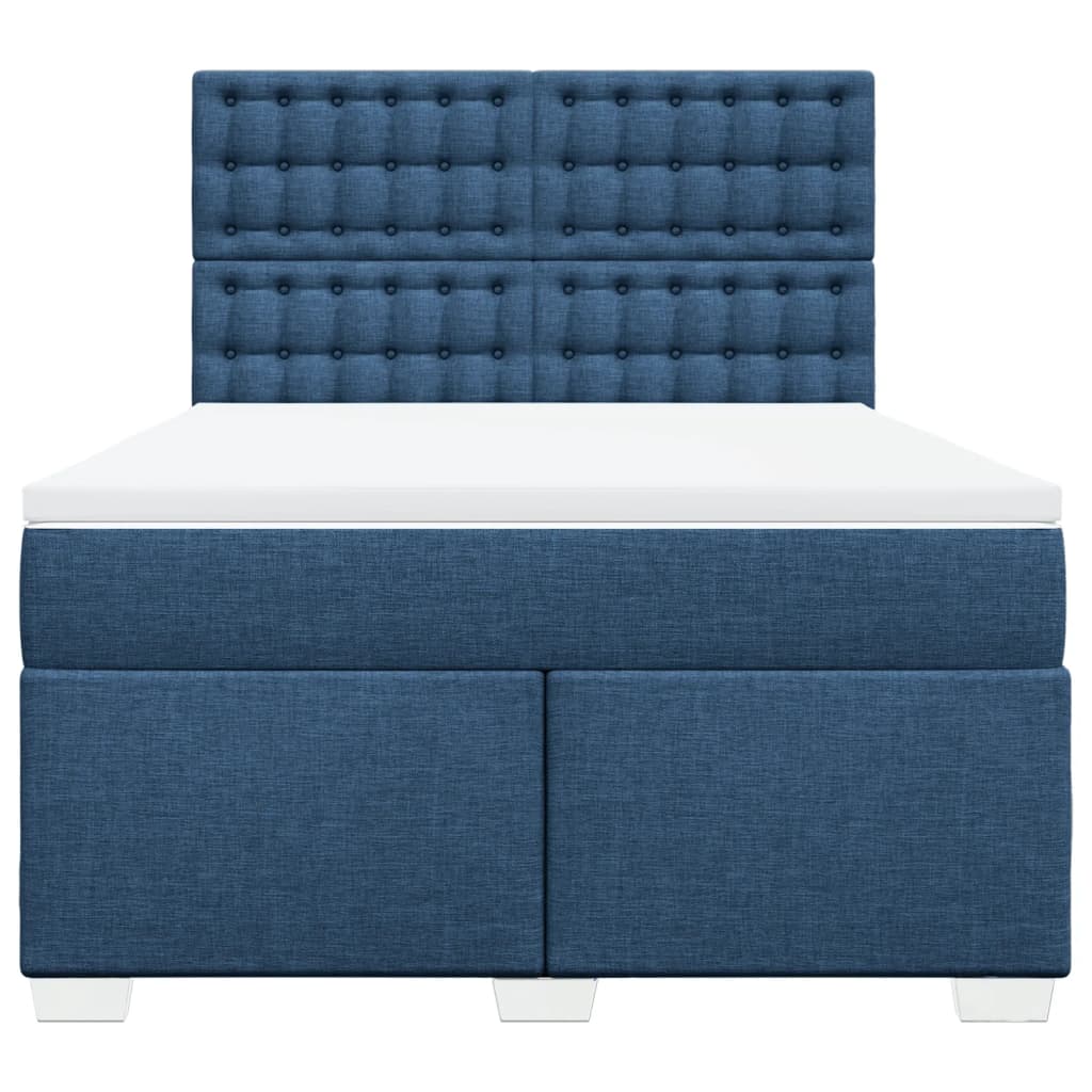 Boxspring met matras stof blauw 160x200 cm