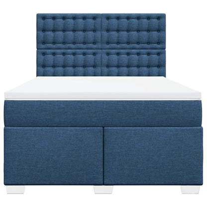 Boxspring met matras stof blauw 160x200 cm
