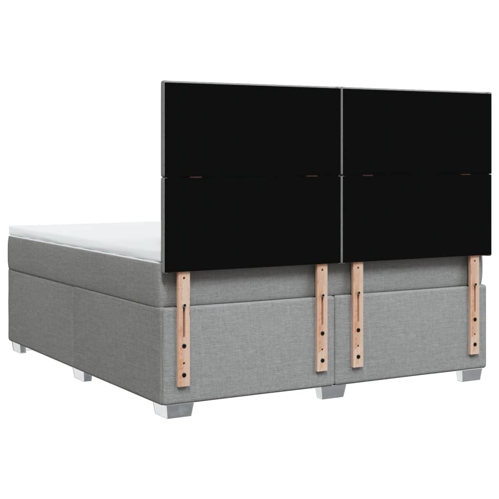 Boxspring met matras stof lichtgrijs 180x200 cm