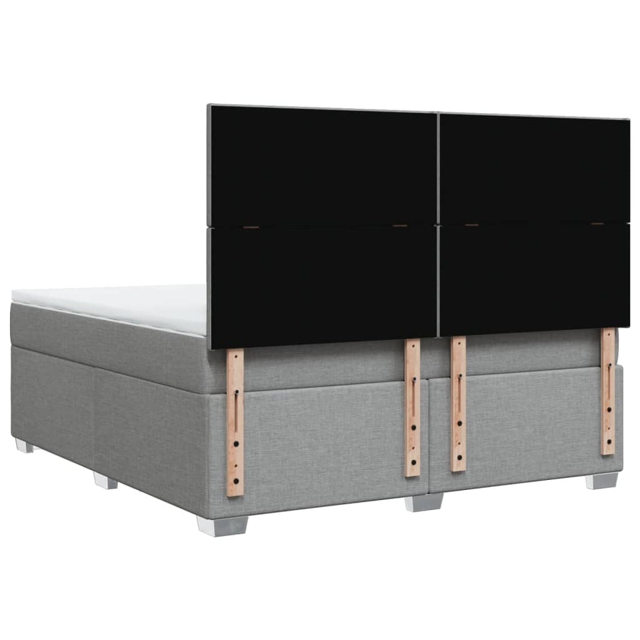 Boxspring met matras stof lichtgrijs 180x200 cm
