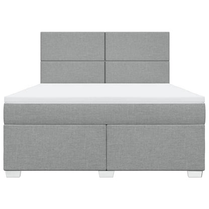 Boxspring met matras stof lichtgrijs 180x200 cm