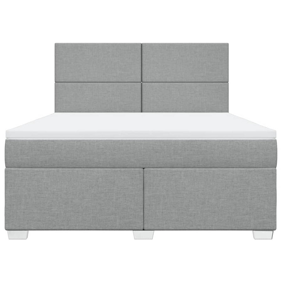 Boxspring met matras stof lichtgrijs 180x200 cm