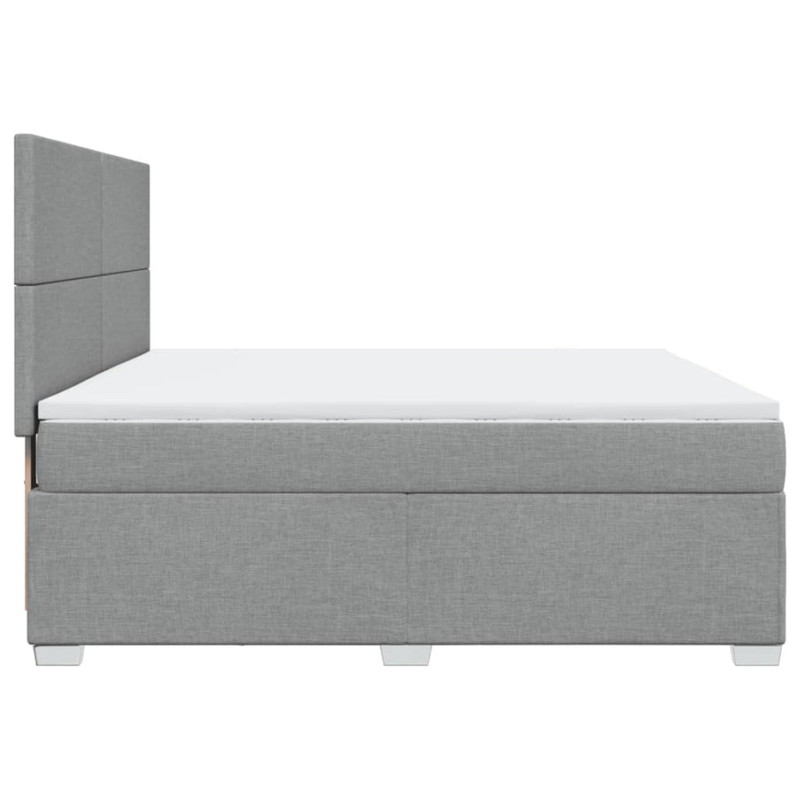 Boxspring met matras stof lichtgrijs 180x200 cm