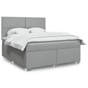 Boxspring met matras 180x200 cm lichtgrijs