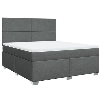 Boxspring met matras stof donkergrijs 180x200 cm