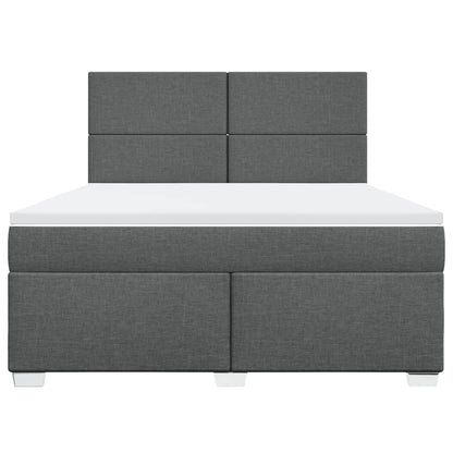 Boxspring met matras stof donkergrijs 180x200 cm