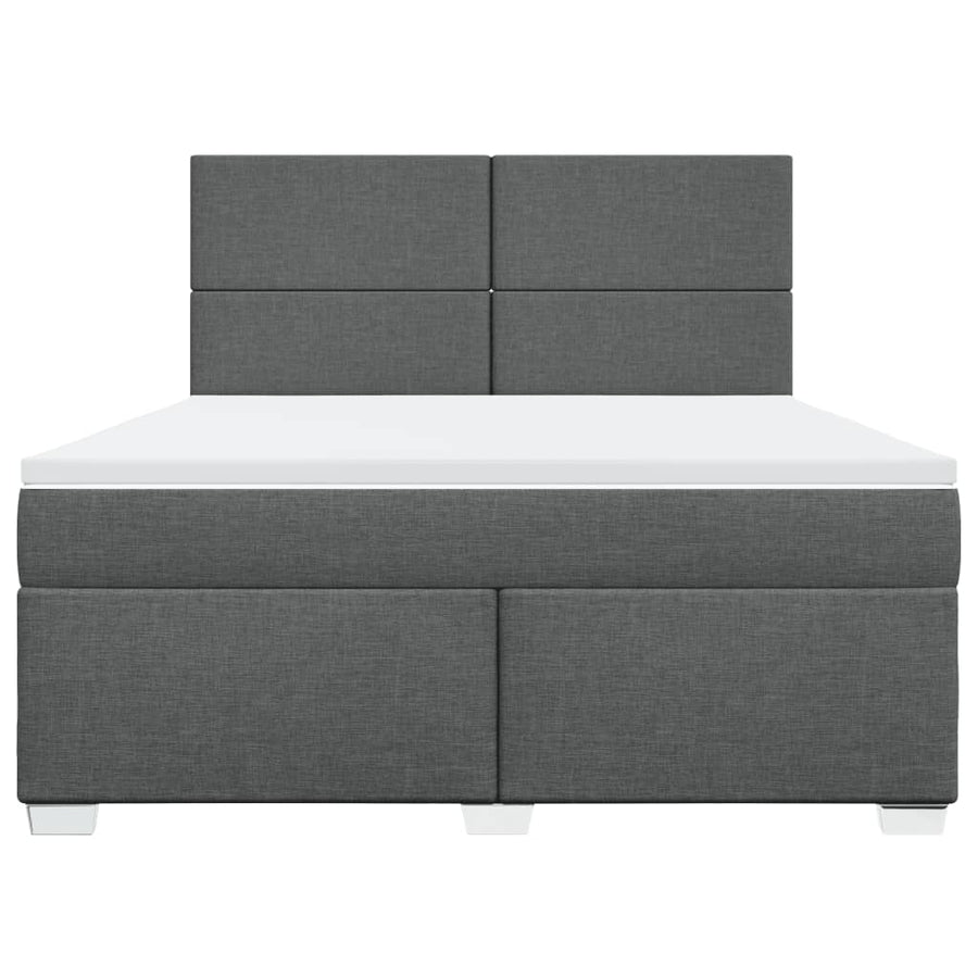 Boxspring met matras stof donkergrijs 180x200 cm