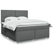 Boxspring met matras 180x200 cm donkergrijs