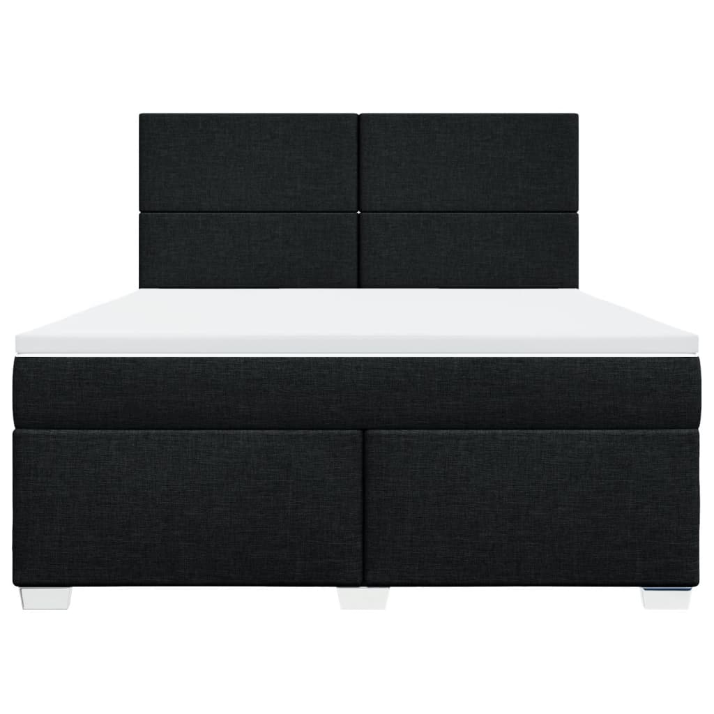 Boxspring met matras stof zwart 180x200 cm