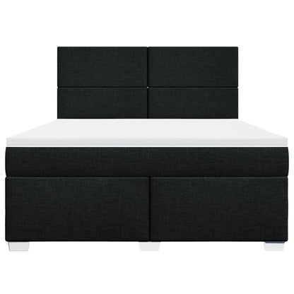 Boxspring met matras stof zwart 180x200 cm