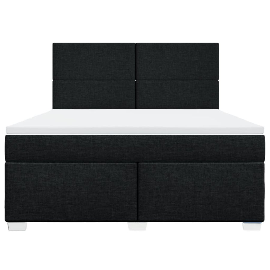 Boxspring met matras stof zwart 180x200 cm