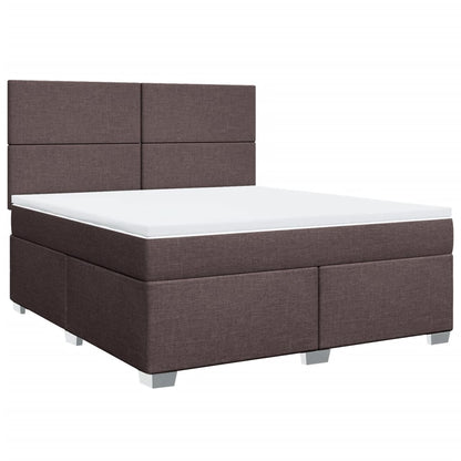 Boxspring met matras stof donkerbruin 180x200 cm