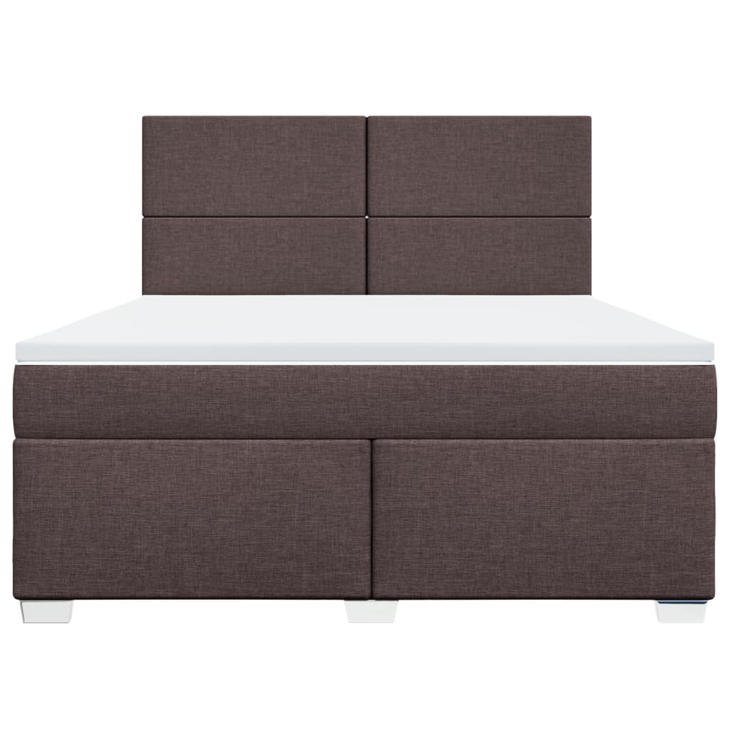 Boxspring met matras stof donkerbruin 180x200 cm