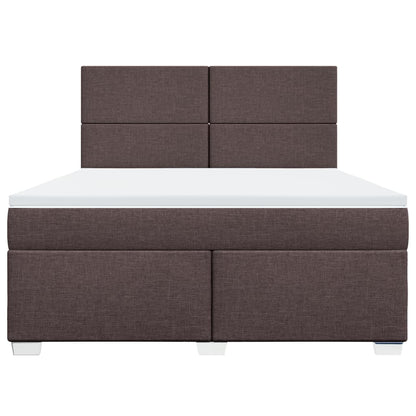 Boxspring met matras stof donkerbruin 180x200 cm