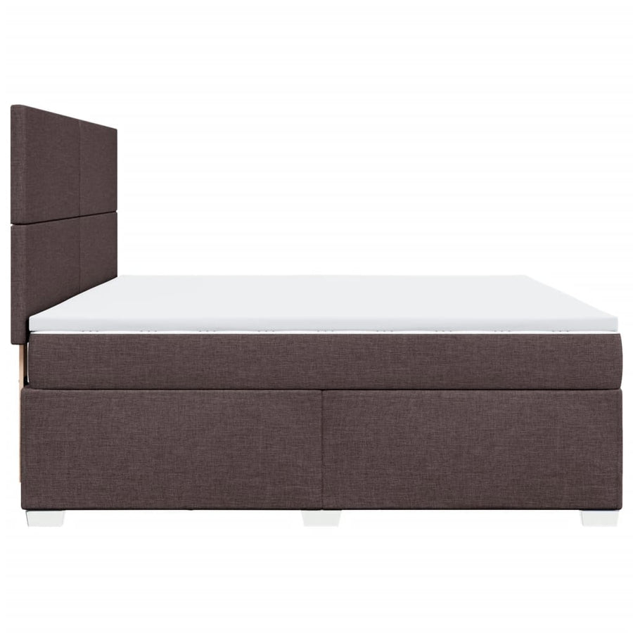Boxspring met matras stof donkerbruin 180x200 cm