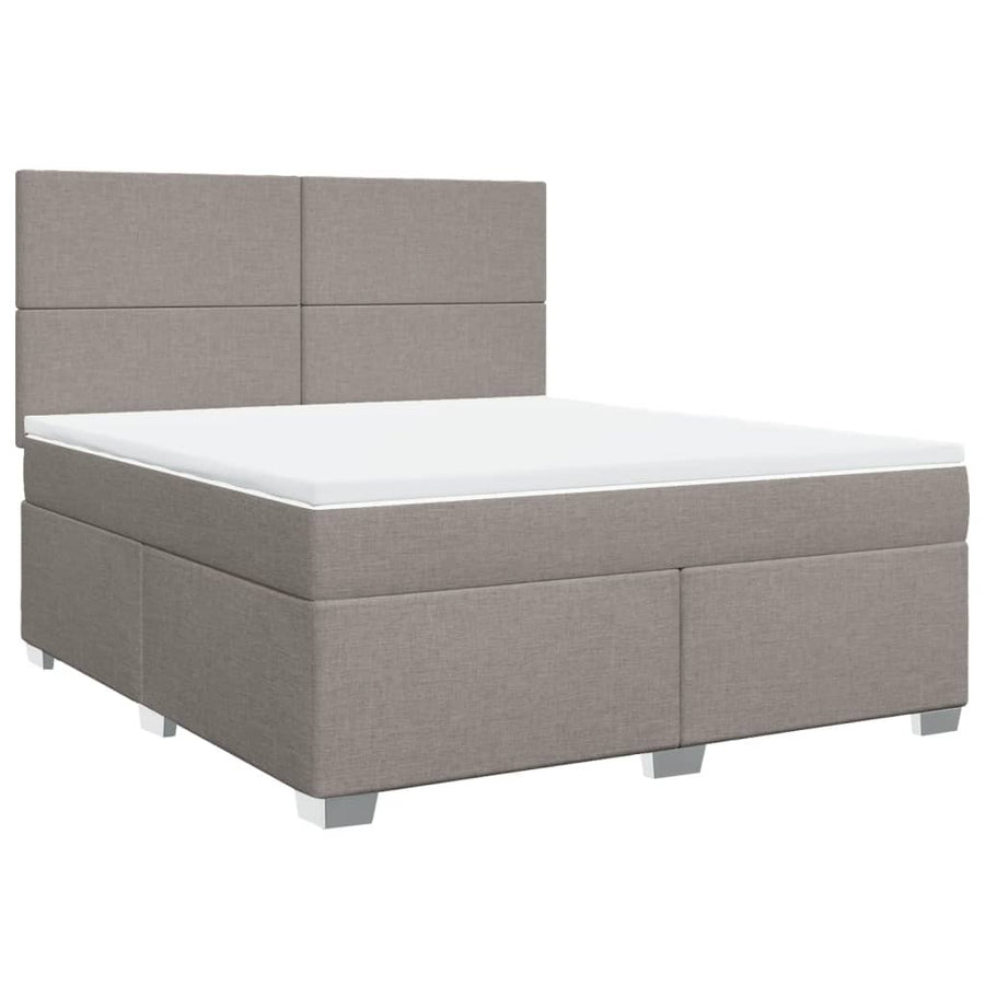 Boxspring met matras stof taupe 180x200 cm
