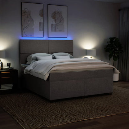 Boxspring met matras stof taupe 180x200 cm