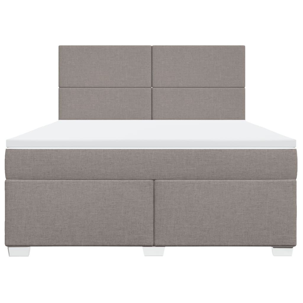 Boxspring met matras stof taupe 180x200 cm