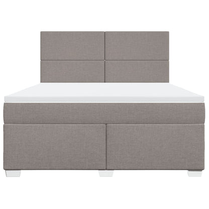 Boxspring met matras stof taupe 180x200 cm