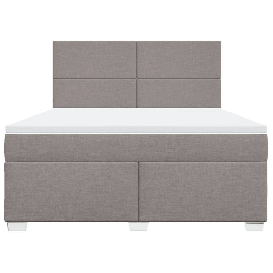 Boxspring met matras stof taupe 180x200 cm