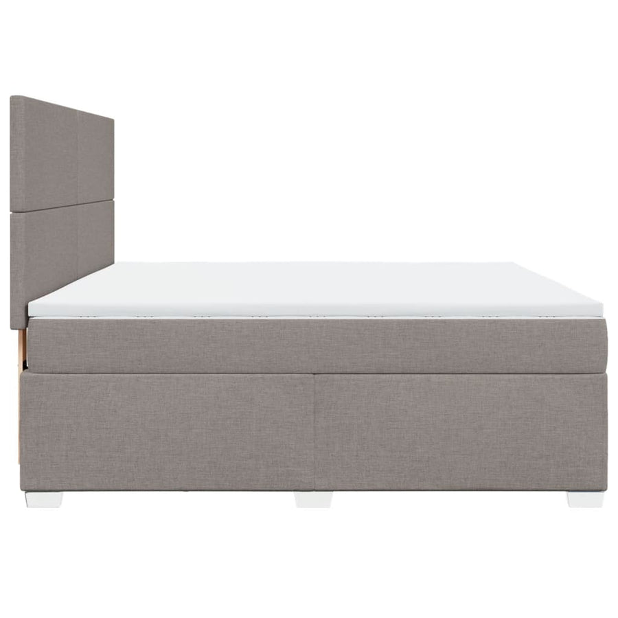 Boxspring met matras stof taupe 180x200 cm