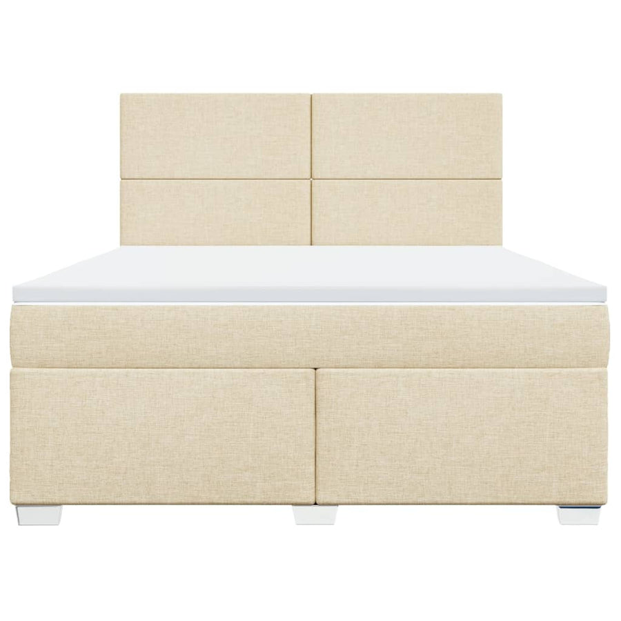 Boxspring met matras stof crèmekleurig 180x200 cm