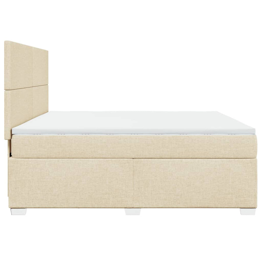 Boxspring met matras stof crèmekleurig 180x200 cm