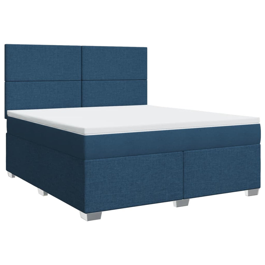 Boxspring met matras stof blauw 180x200 cm