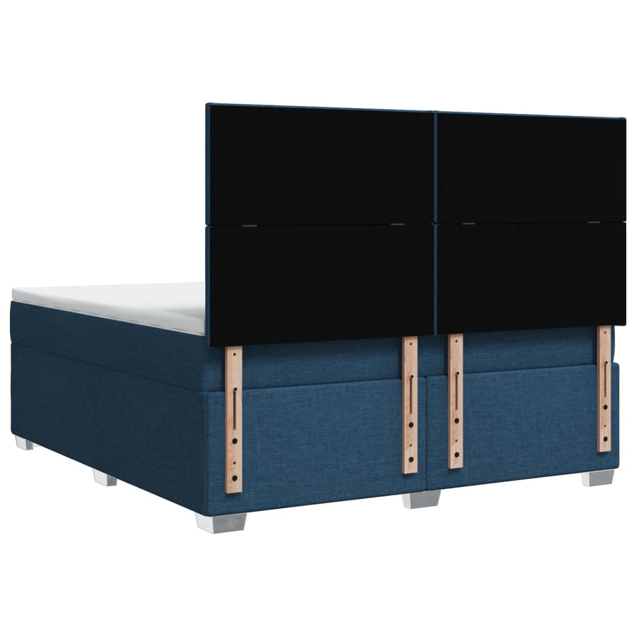 Boxspring met matras stof blauw 180x200 cm