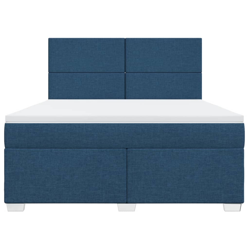 Boxspring met matras stof blauw 180x200 cm