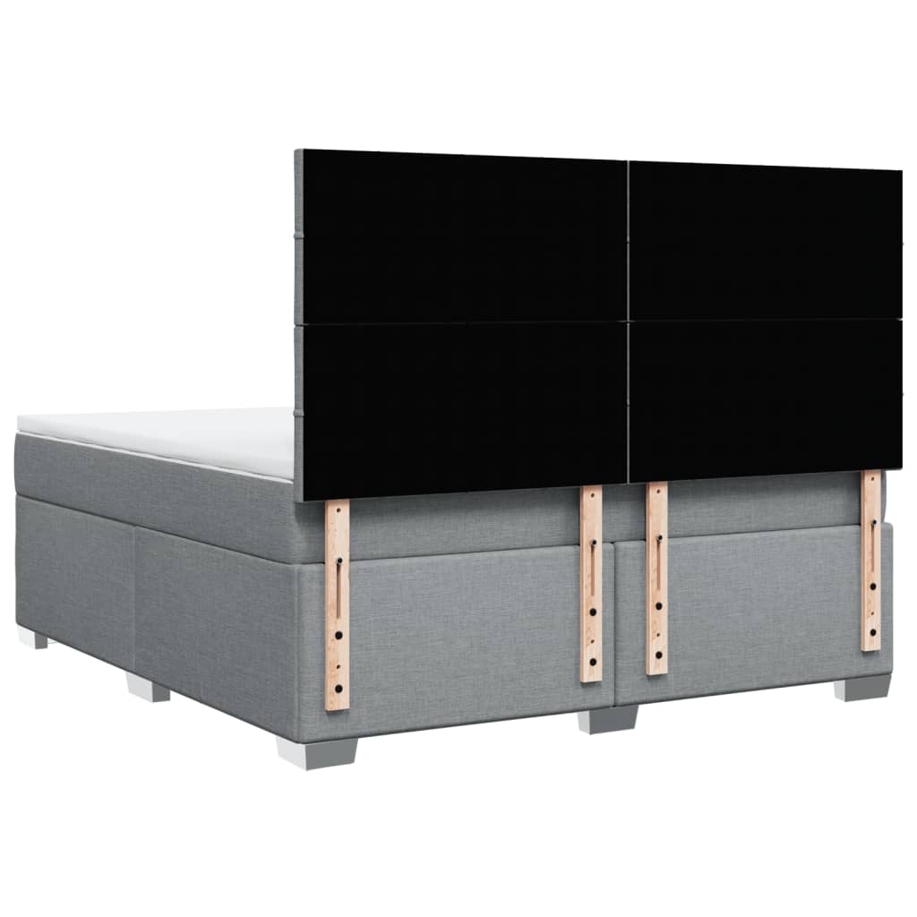 Boxspring met matras stof lichtgrijs 180x200 cm