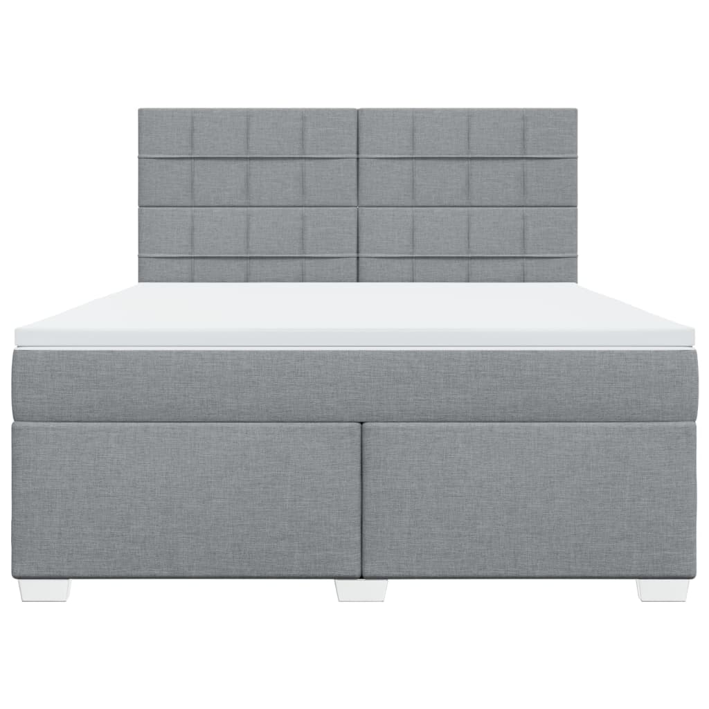 Boxspring met matras stof lichtgrijs 180x200 cm