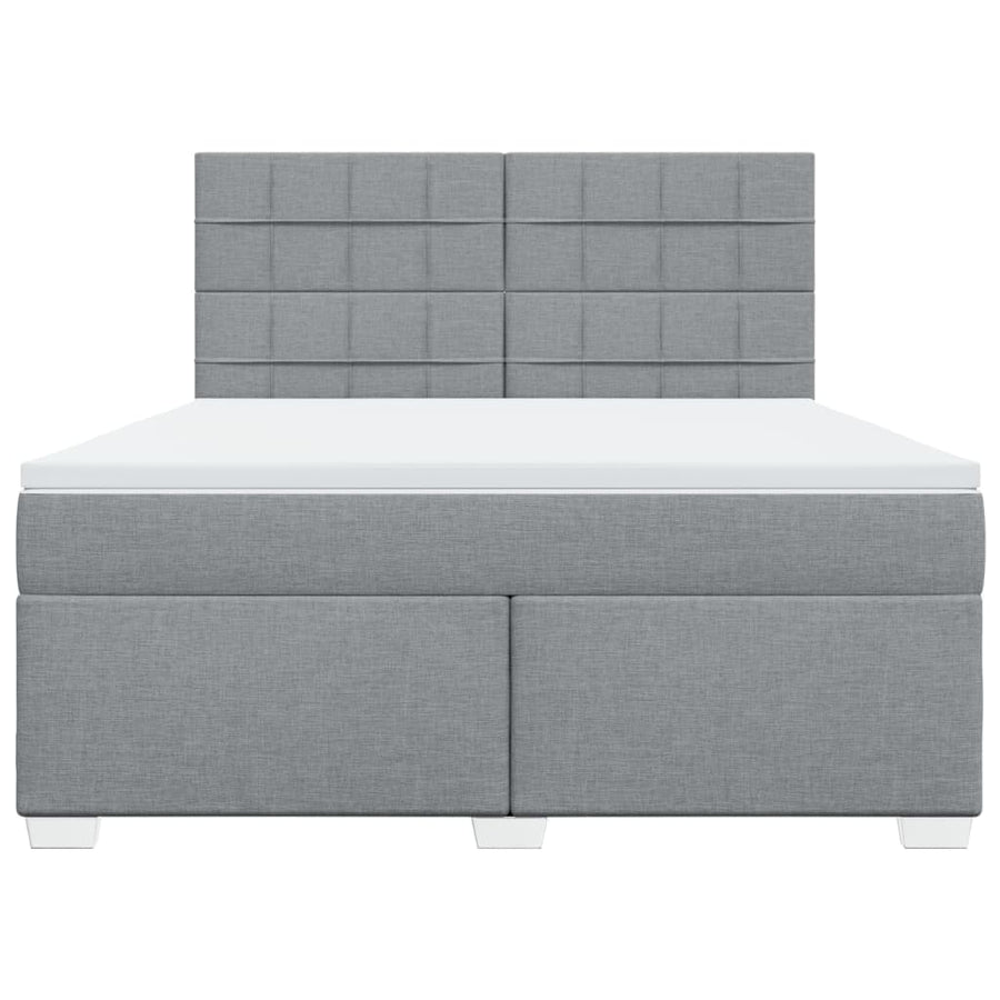 Boxspring met matras stof lichtgrijs 180x200 cm