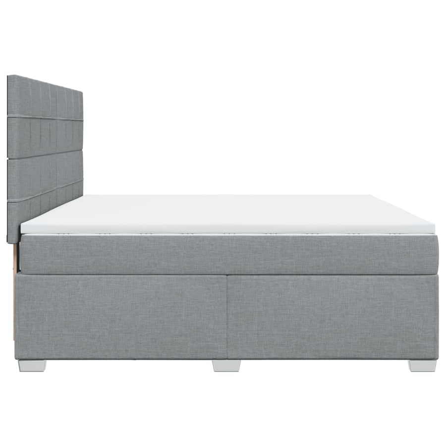 Boxspring met matras stof lichtgrijs 180x200 cm