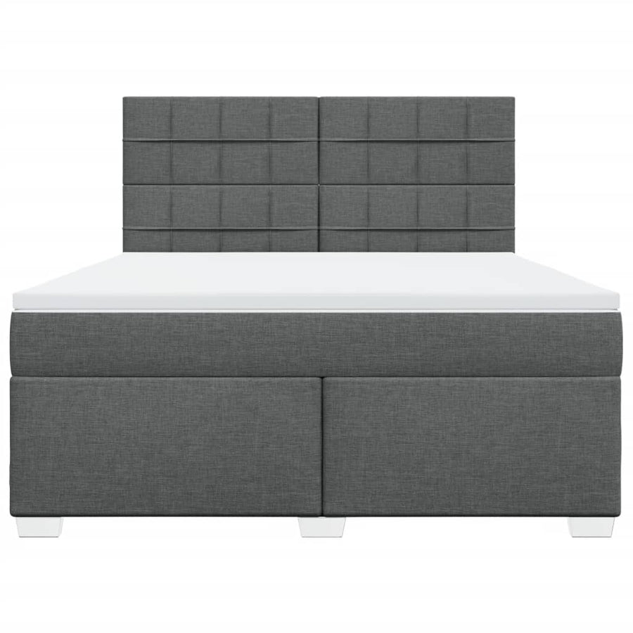 Boxspring met matras stof donkergrijs 180x200 cm