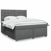 Boxspring met matras 180x200 cm donkergrijs