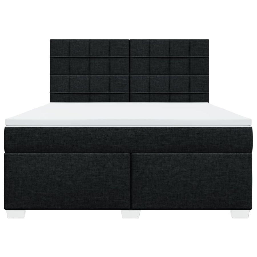 Boxspring met matras stof zwart 180x200 cm
