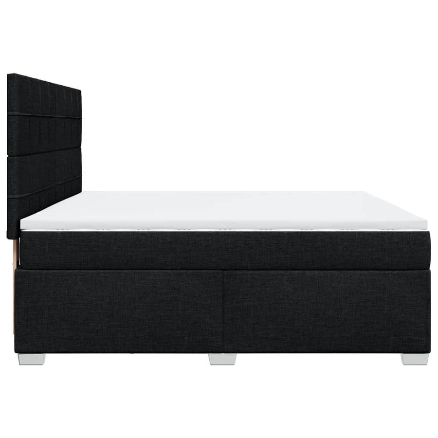 Boxspring met matras stof zwart 180x200 cm