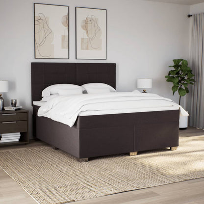 Boxspring met matras stof donkerbruin 180x200 cm