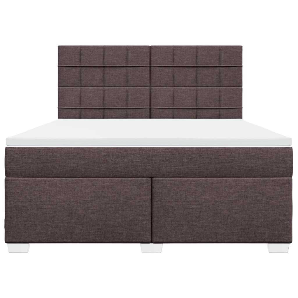 Boxspring met matras stof donkerbruin 180x200 cm