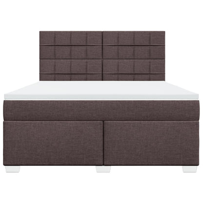 Boxspring met matras stof donkerbruin 180x200 cm
