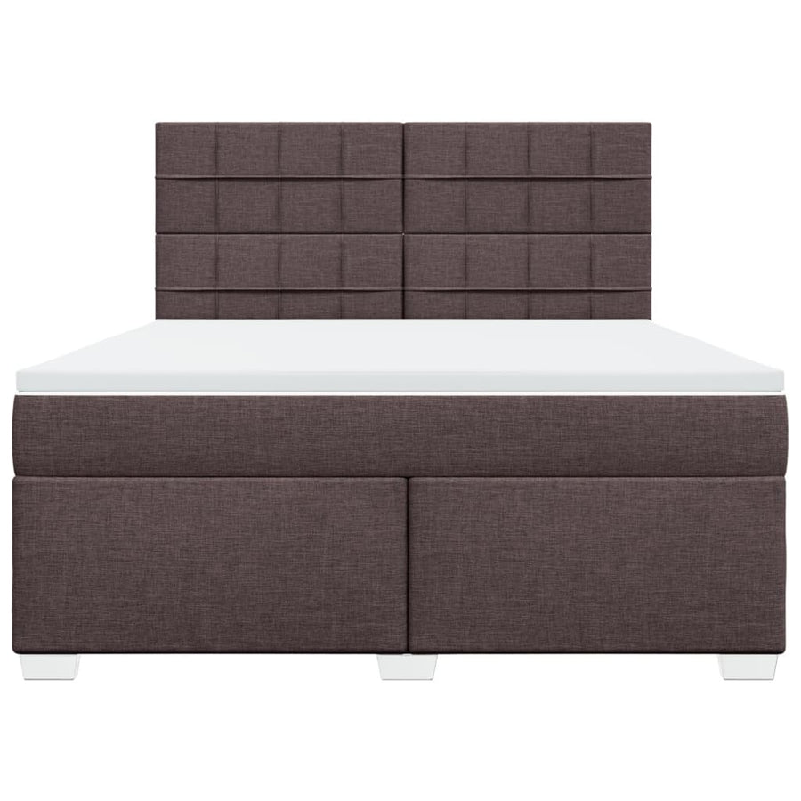Boxspring met matras stof donkerbruin 180x200 cm