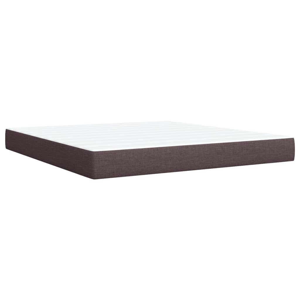 Boxspring met matras stof donkerbruin 180x200 cm