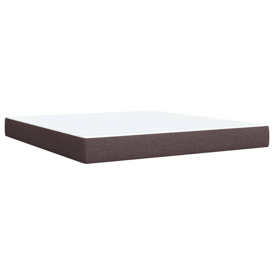 Boxspring met matras stof donkerbruin 180x200 cm
