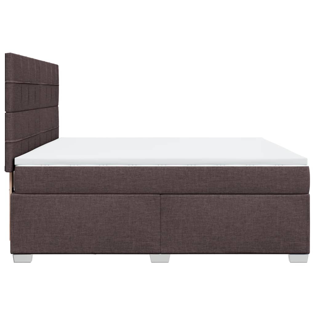 Boxspring met matras stof donkerbruin 180x200 cm
